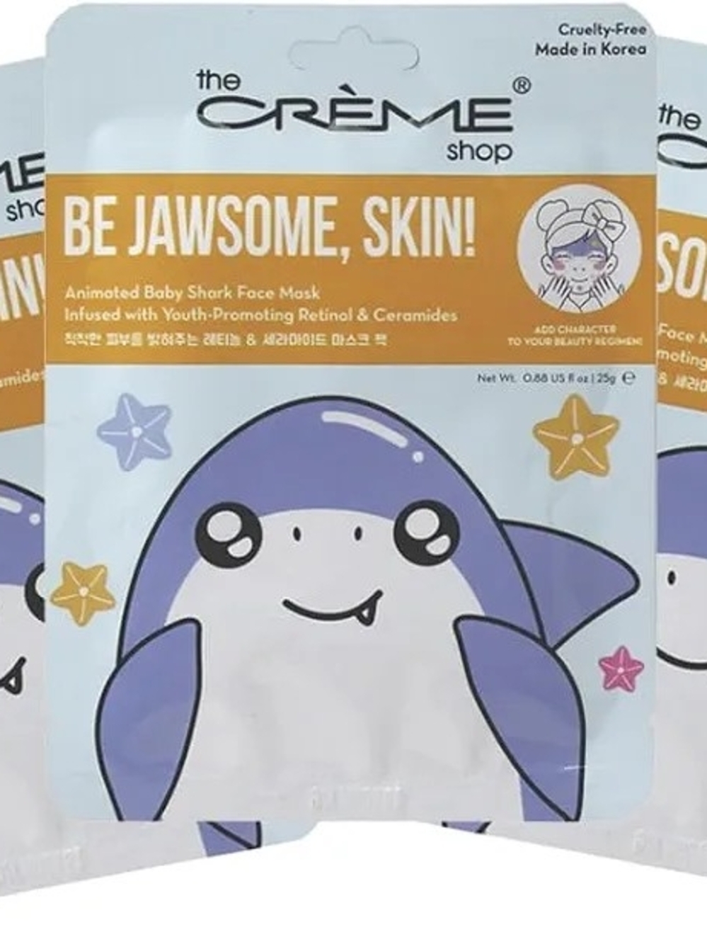 Crème Shop Be Jawsome, Skin! Animated Shark Face Mask, Retinol Facial Mask